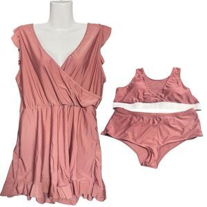 Swim Romper and Bikini Set